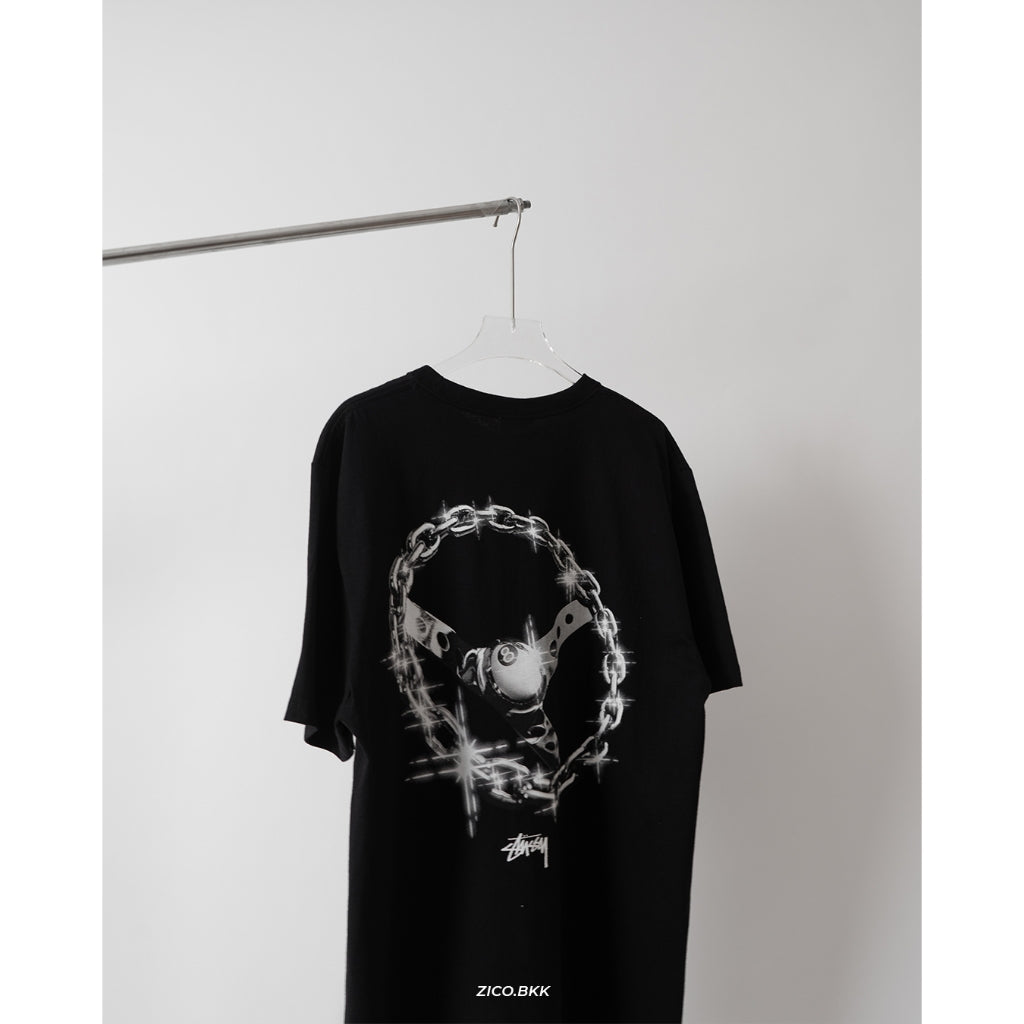 Stussy Chain Link Tee Black/White/Smoke - Stussy T-Shirt | ZICO.BKK