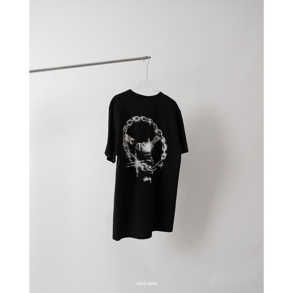 Stussy Chain Link Tee Black/White/Smoke - Stussy T-Shirt | ZICO.BKK