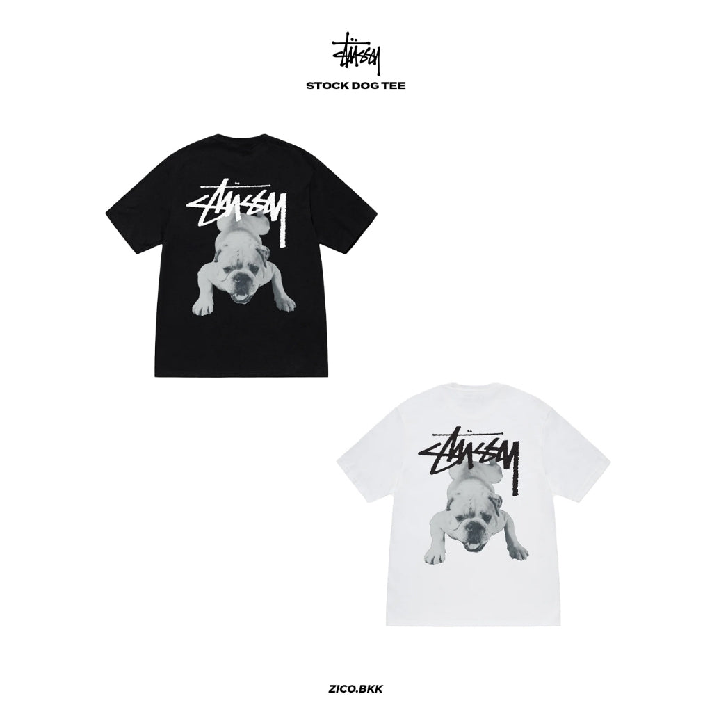 Stussy Stock Dog Tee (Black/White)