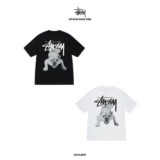 Stussy Stock Dog Tee (Black/White)