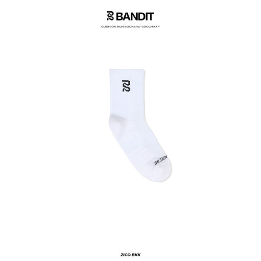 Bandit Cushion Run Socks w/ CoolMax™ - White Current (1 Pack = 2 คู่)