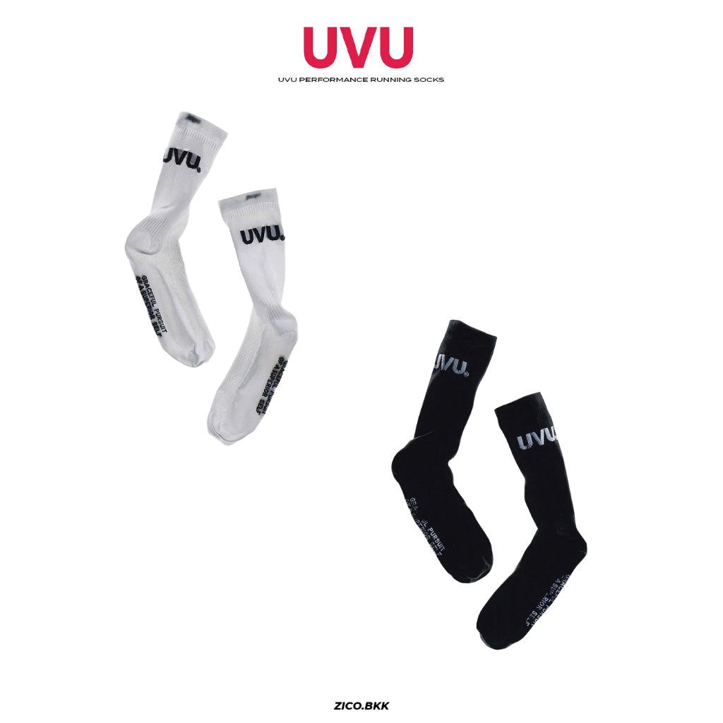 UVU Running Sock (Black/White) - UVU Running Socks | ZICO.BKK