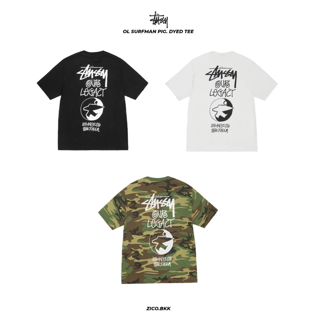 Stussy x Our Legacy Work Shop Surfman Tee Pigment Dyed - Stussy T-Shirt | ZICO.BKK