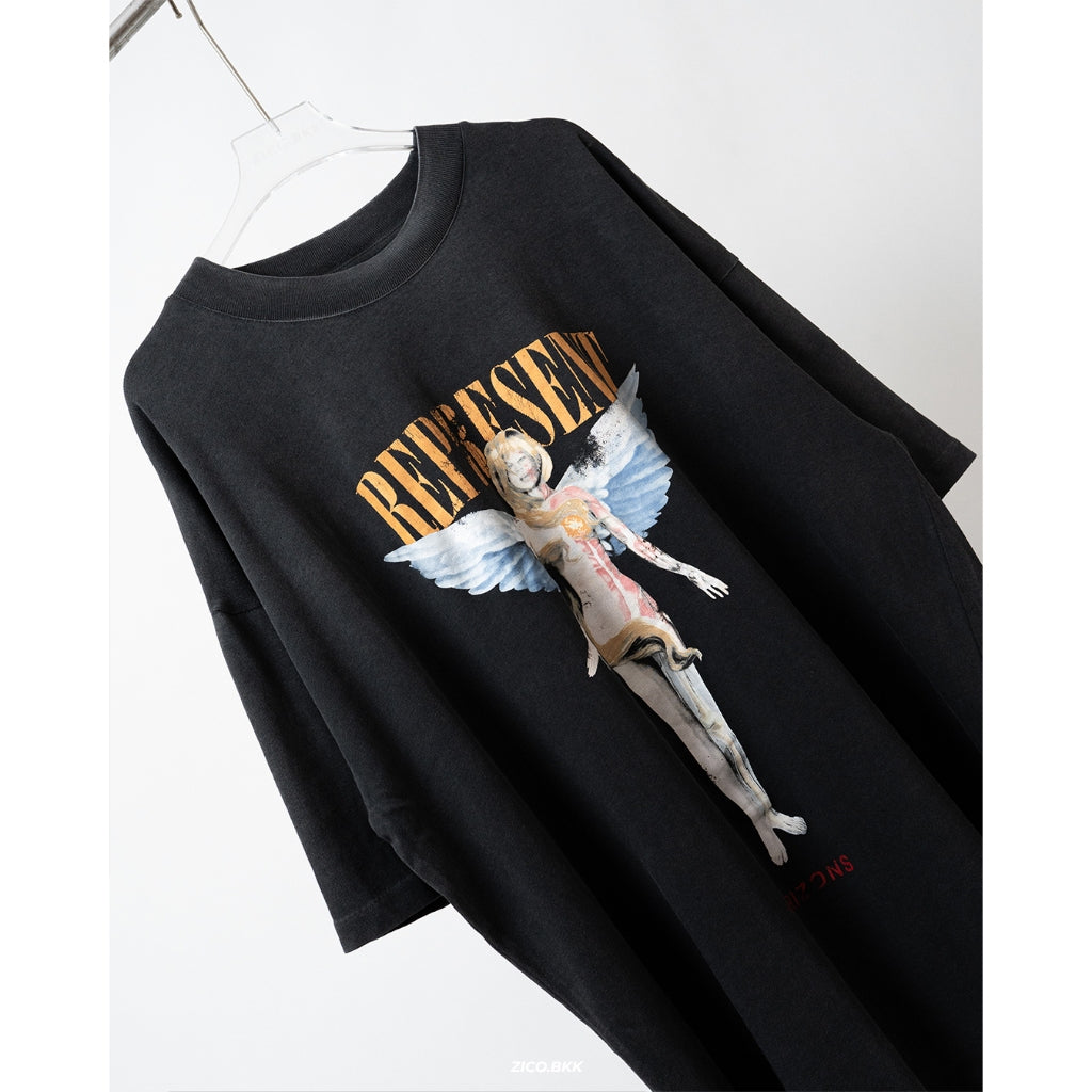 Represent Reborn T-Shirt (Aged Black/Flat White) - Represent T-Shirt | ZICO.BKK