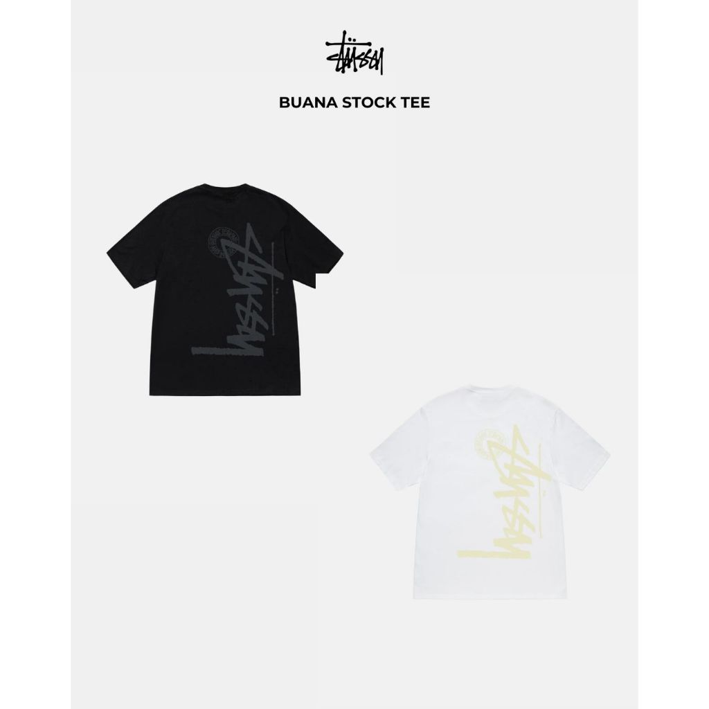 Stussy Buana Stock Tee (Black/White) — ภาพสินค้า 1