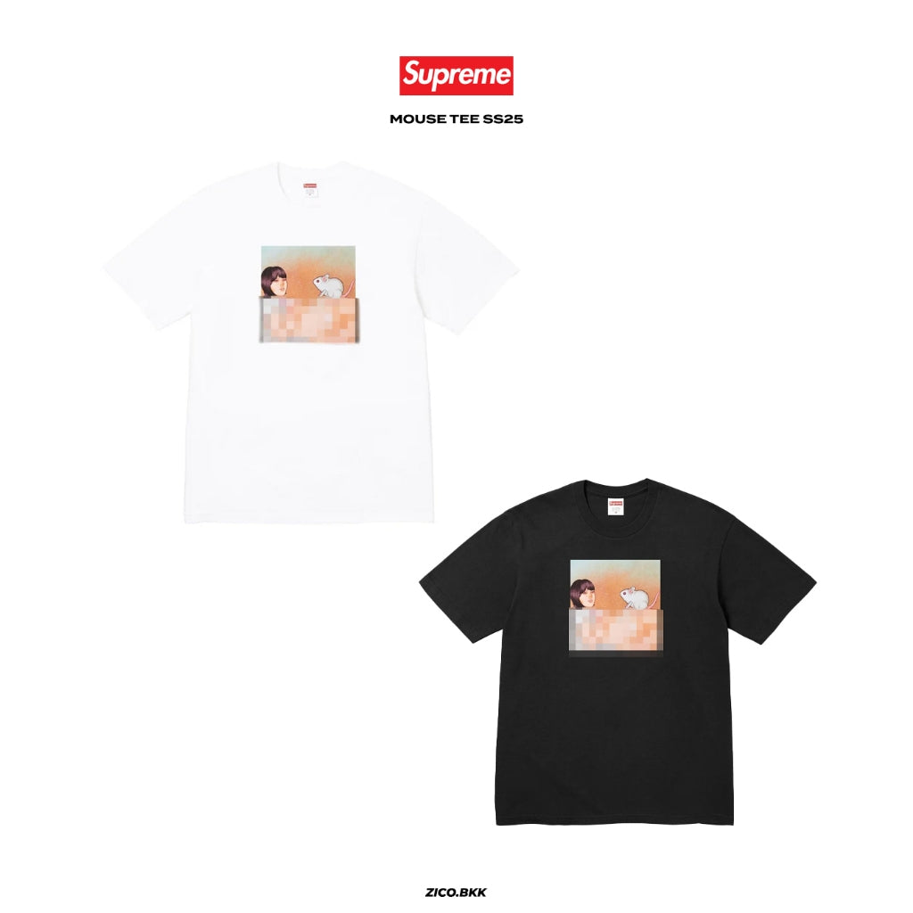 Supreme Mouse Tee (SS25) (Black/White)