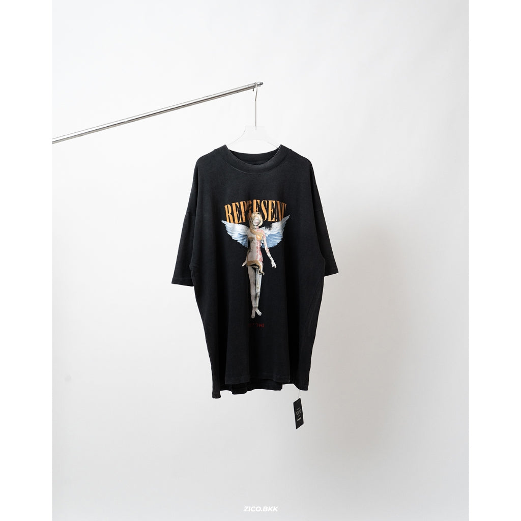 Represent Reborn T-Shirt (Aged Black/Flat White) - Represent T-Shirt | ZICO.BKK