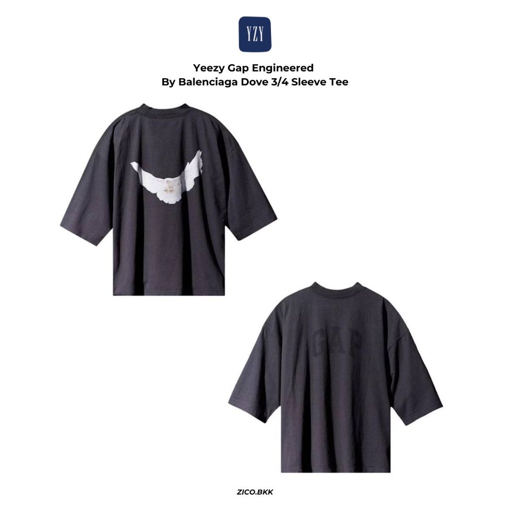 Yeezy Gap Engineered By Balenciaga Dove 3/4 Sleeve Tee - YEEZY T-Shirt | ZICO.BKK