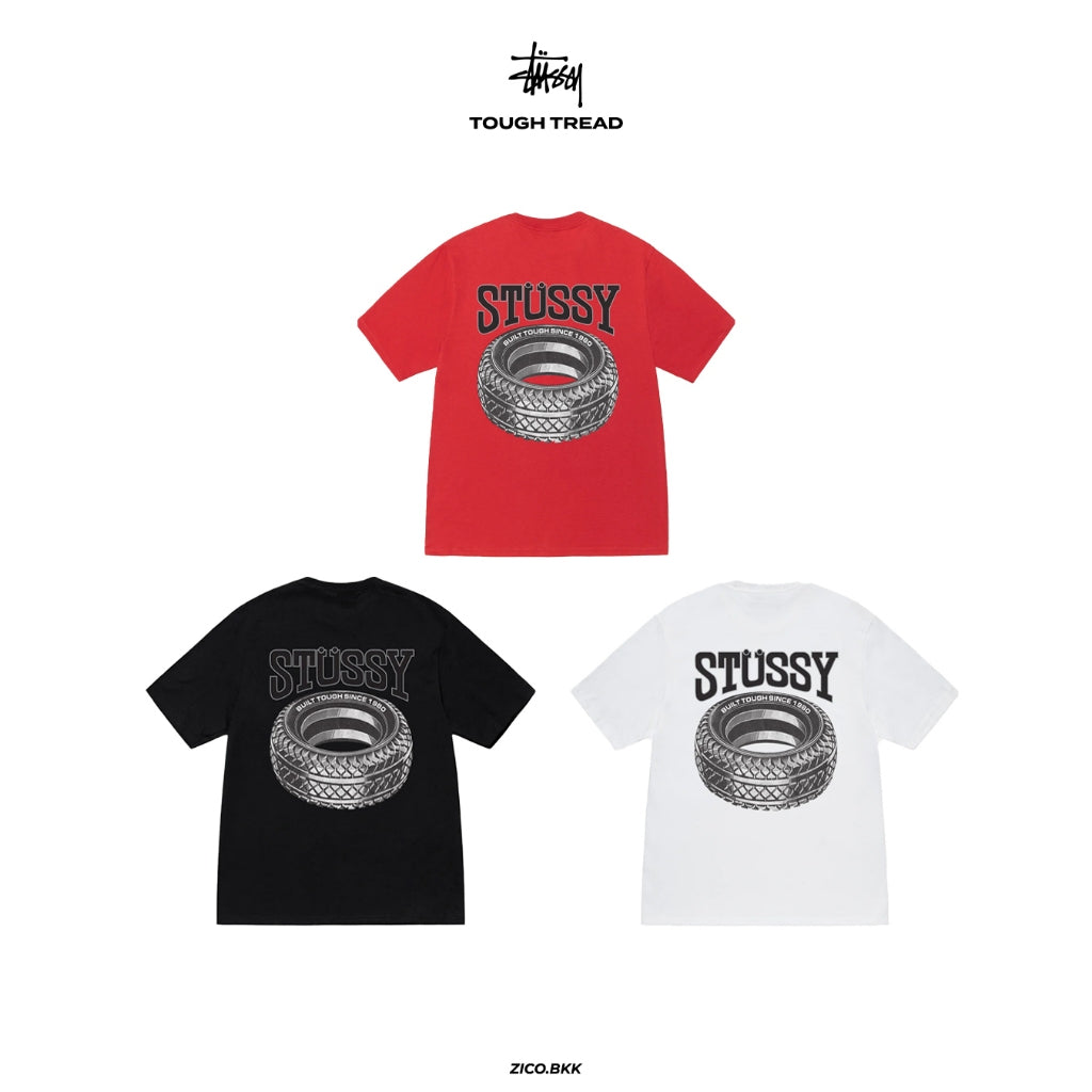 Stussy Tough Tred Tee (Black/White/Cayenne)
