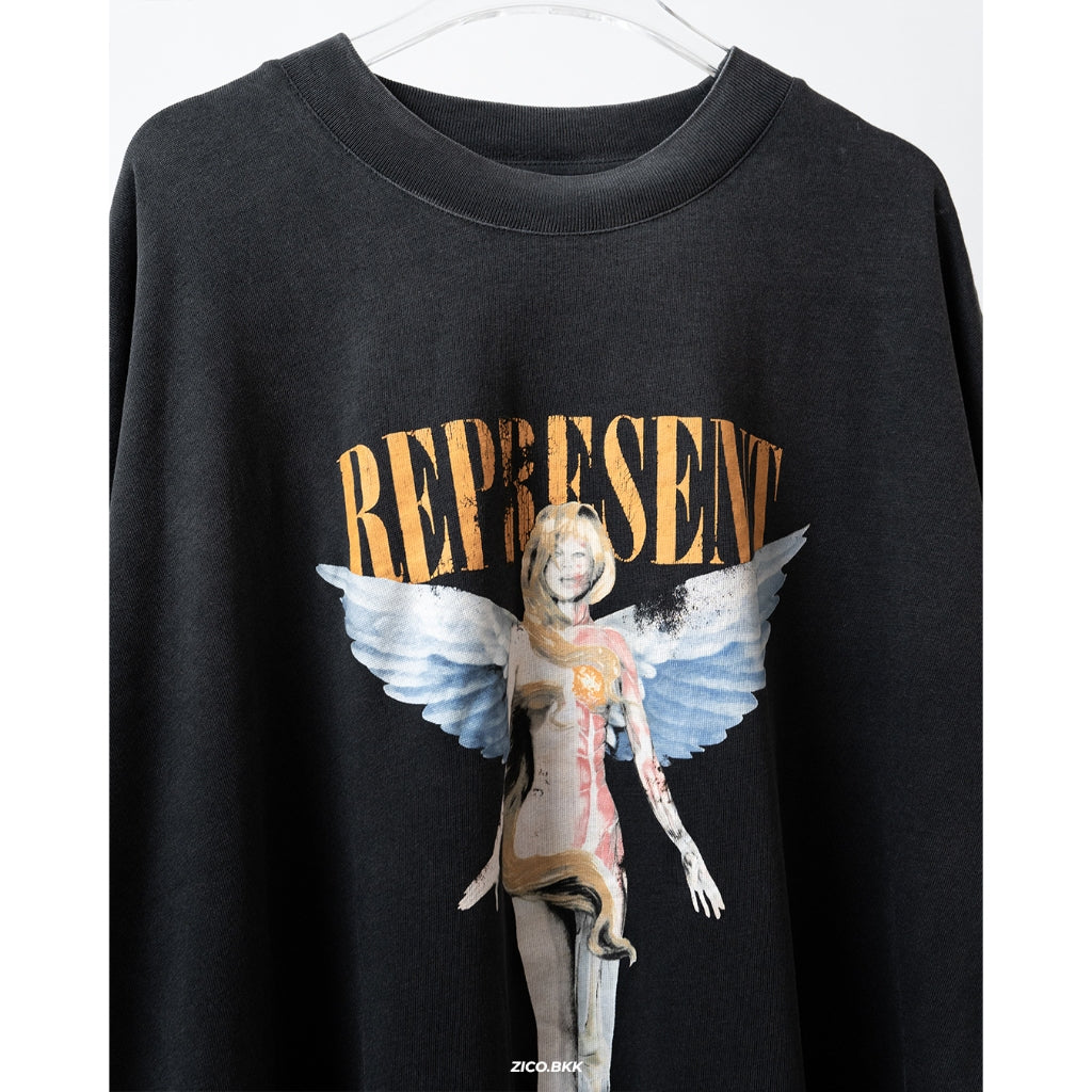 Represent Reborn T-Shirt (Aged Black/Flat White) - Represent T-Shirt | ZICO.BKK
