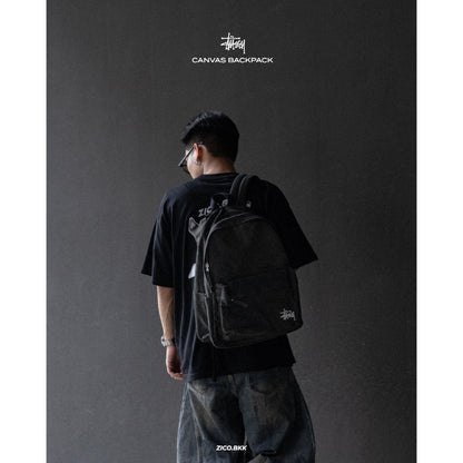 Stussy Canvas Backpack (Washed Black)