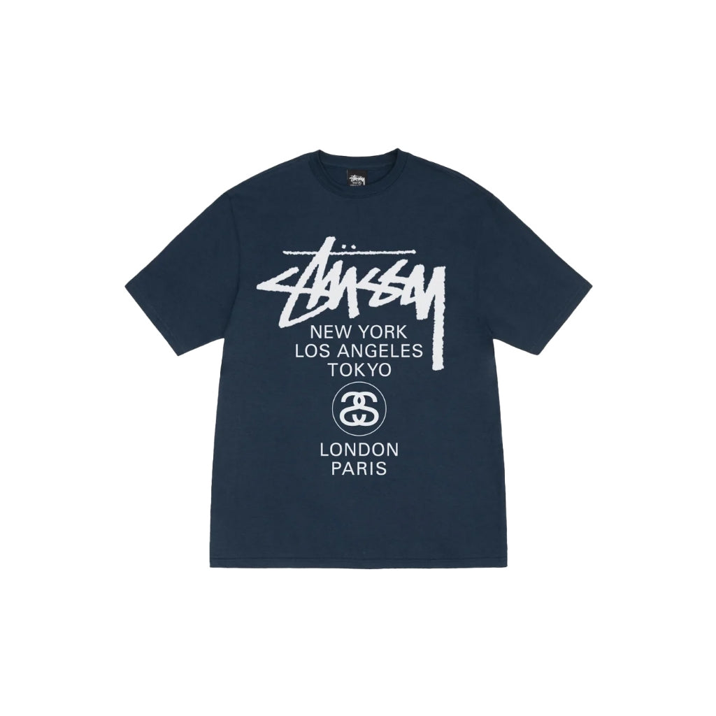 Stussy World Tour Tee (SS25) (Black/ White/ Cayenne/ Navy)