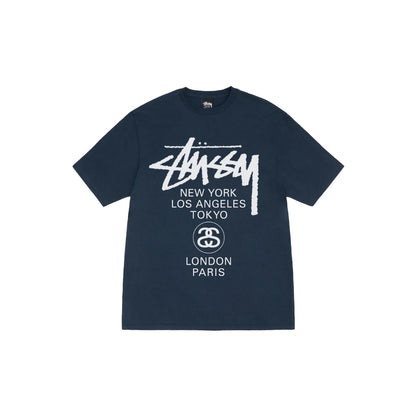 Stussy World Tour Tee (SS25) (Black/ White/ Cayenne/ Navy)