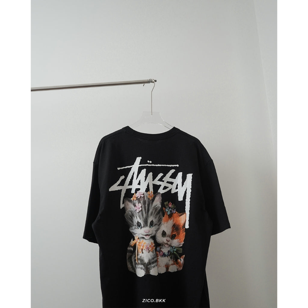 Stussy Kittens Tee Black/White - Stussy T-Shirt | ZICO.BKK