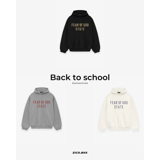 Essentials State Fleece Hoodie (FW24) [Back to School Collection] - Essentials Fear of God Hoodie | ZICO.BKK