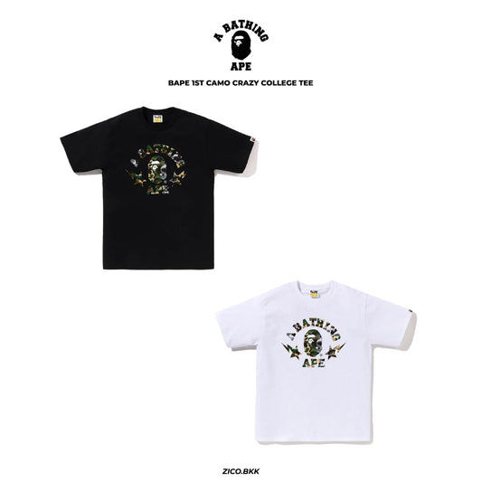 BAPE 1ST Camo Crazy STA College Tee