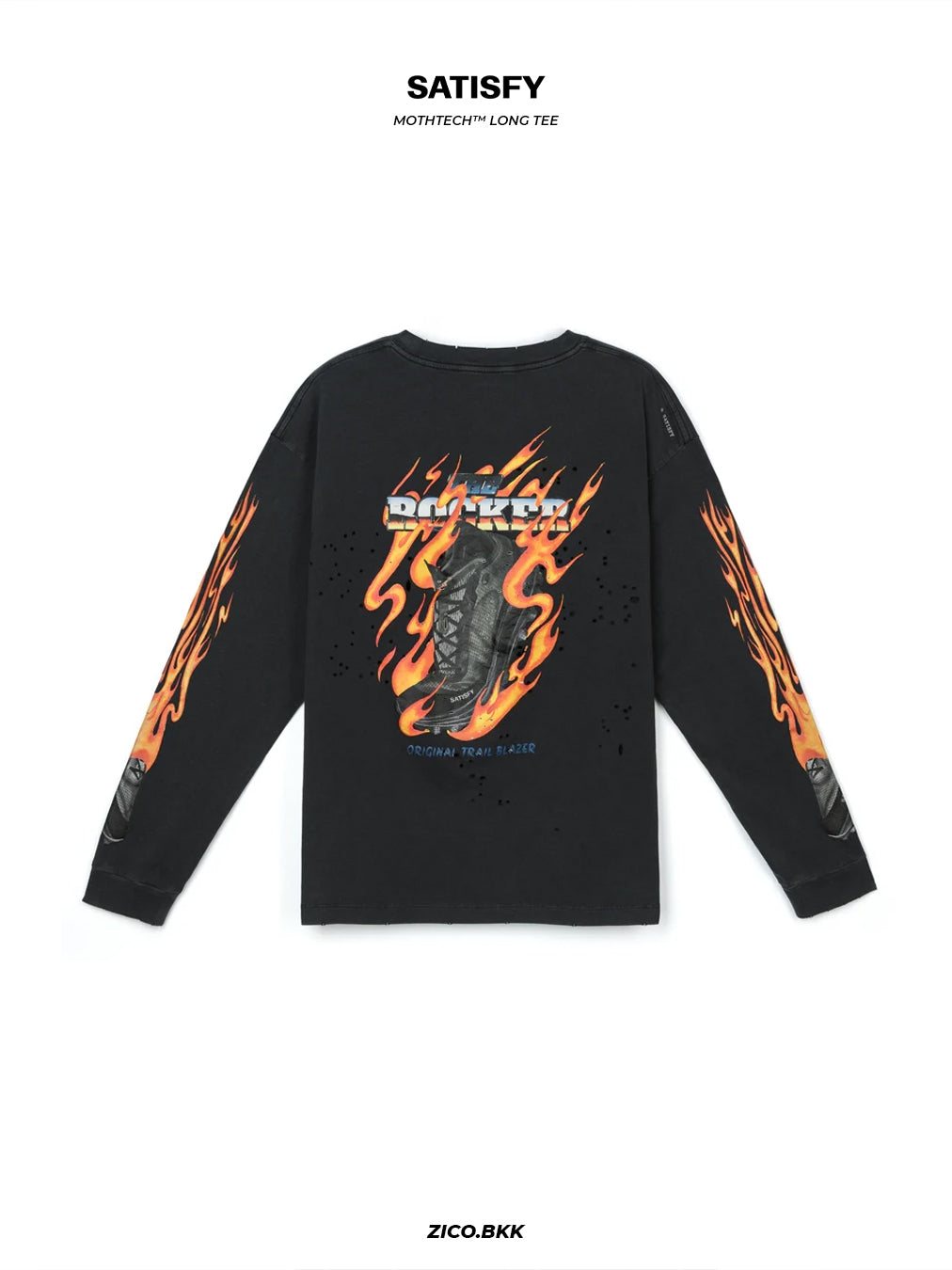 Satisfy MothTech™ Long Tee (The Rocker) Aged Black size S - ZICO.BKK