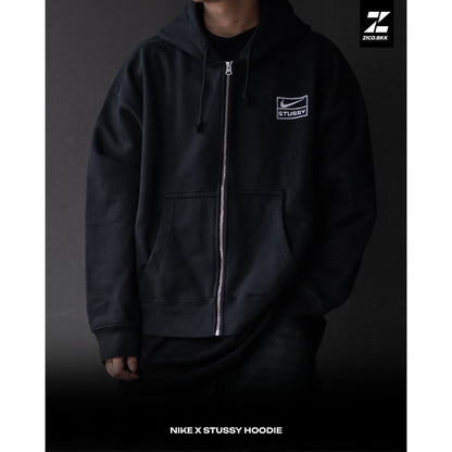 Stussy x Nike Fleece Zip-Up Hoodie (FJ9176, FJ9182)