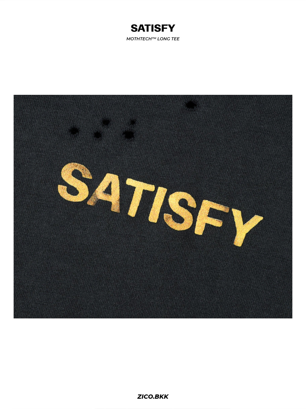 Satisfy MothTech™ Long Tee (The Rocker) Aged Black product detail 5 - ZICO.BKK