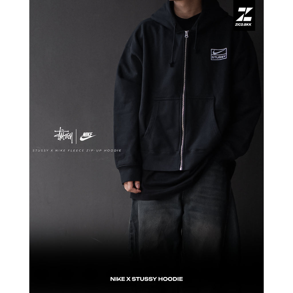 Stussy x Nike Fleece Zip-Up Hoodie (FJ9176, FJ9182)