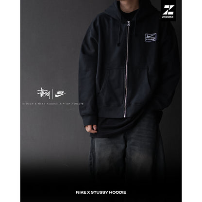 Stussy x Nike Fleece Zip-Up Hoodie (FJ9176, FJ9182)