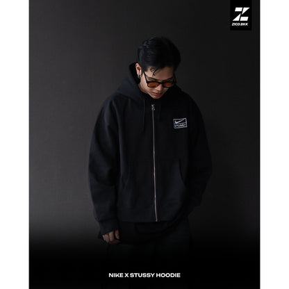 Stussy x Nike Fleece Zip-Up Hoodie (FJ9176, FJ9182)