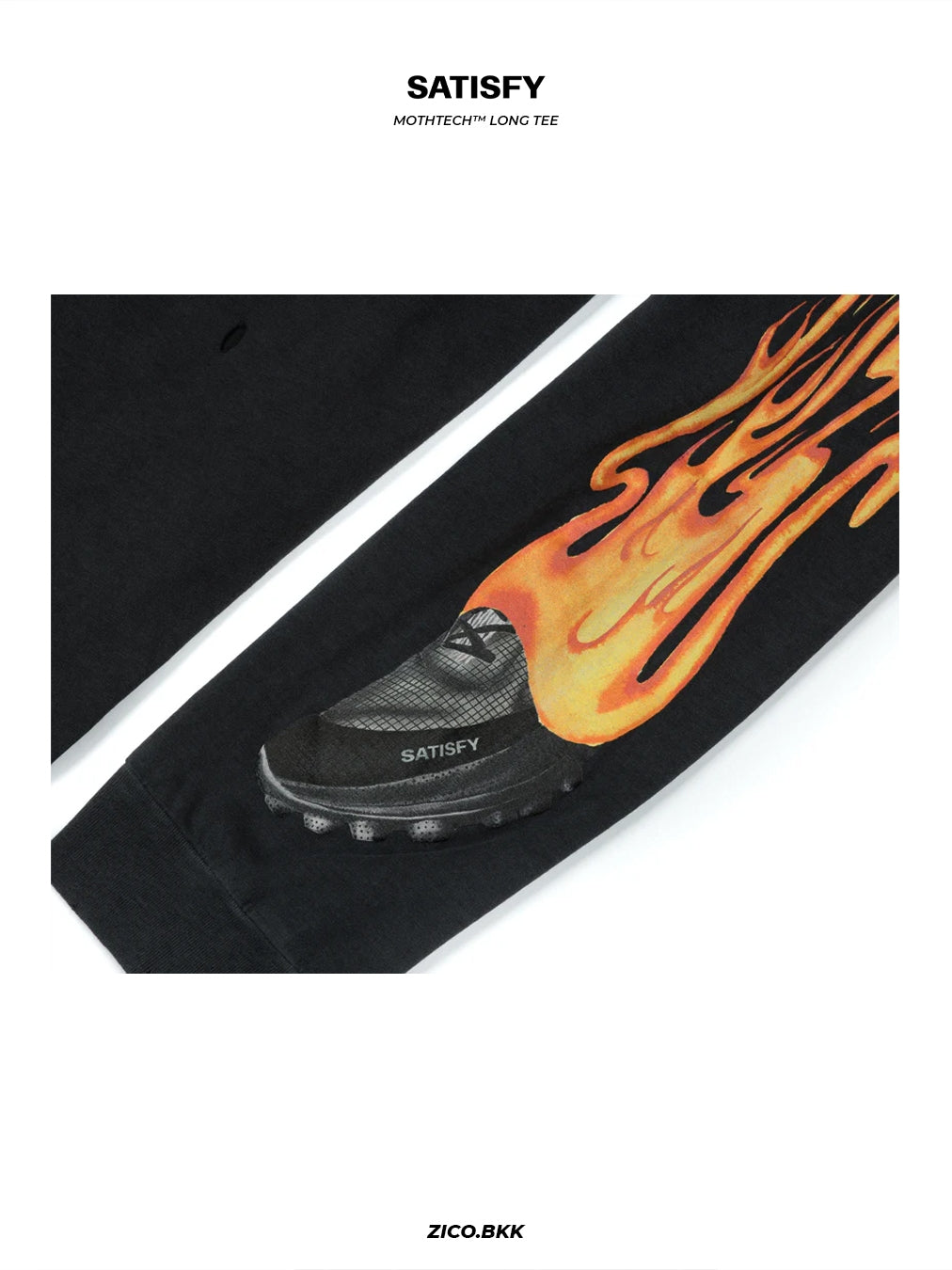 Satisfy MothTech™ Long Tee (The Rocker) Aged Black size XL - ZICO.BKK