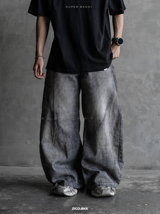ZICO.BKK Super Baggy Jeans – Aged Charcoal — รูปสินค้าจากร้าน Shopee 1