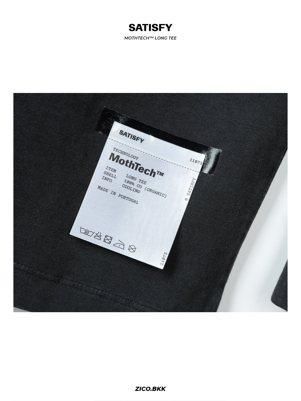 Satisfy MothTech™ Long Tee (The Rocker) Aged Black product detail 7 - ZICO.BKK