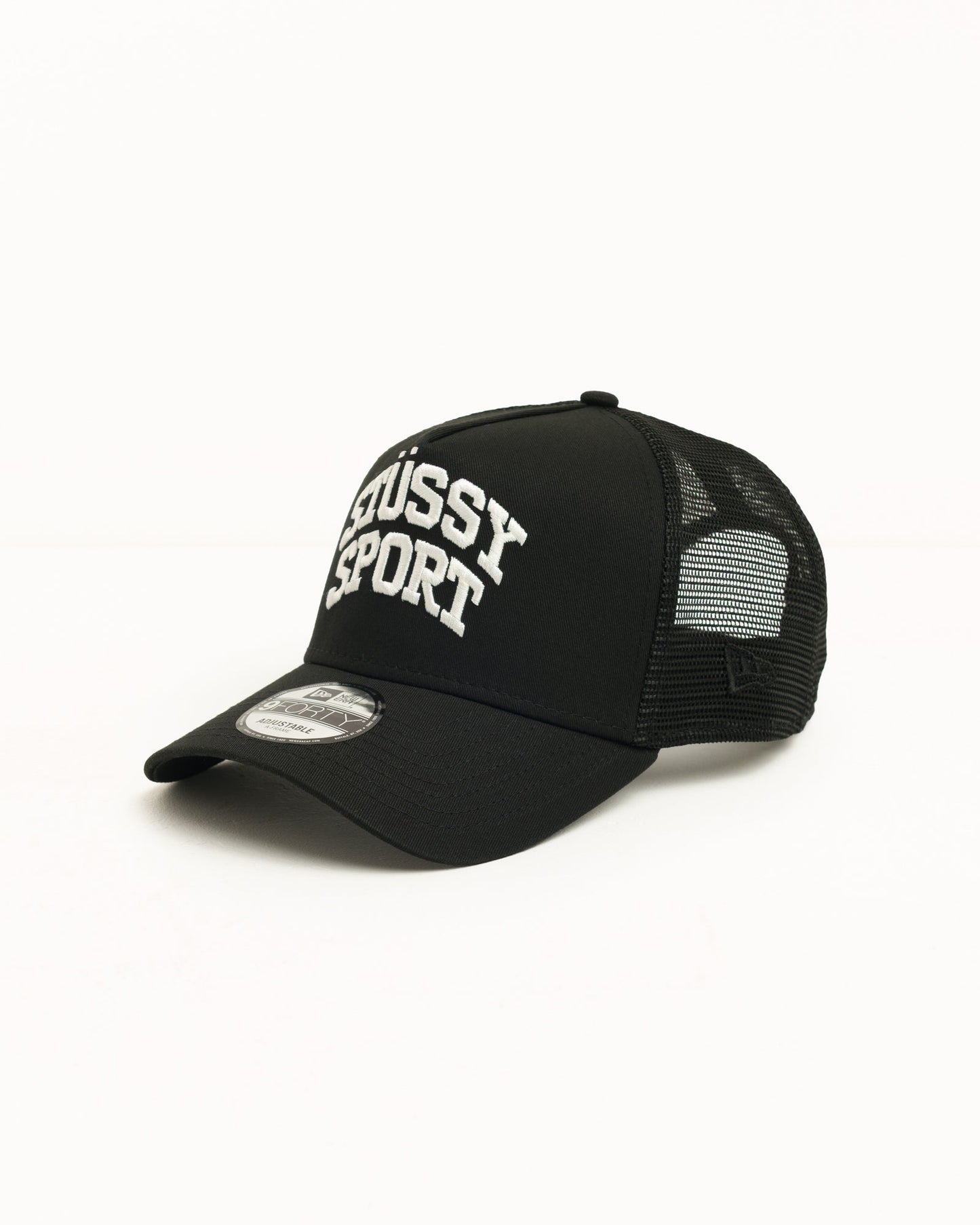 Stüssy New Era 9FORTY Sport Trucker Cap Black mesh back