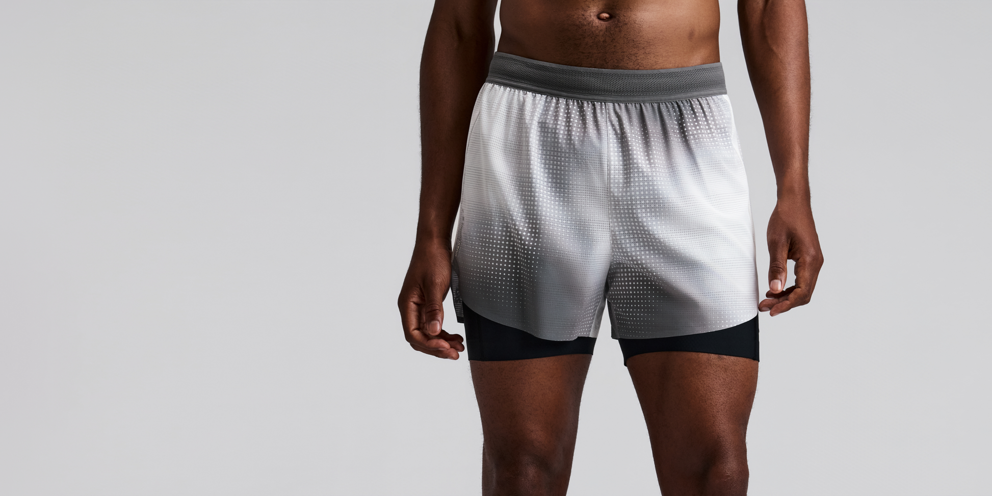 Bandit CoolGrid 2-in-1 Run Short Slate Multi back