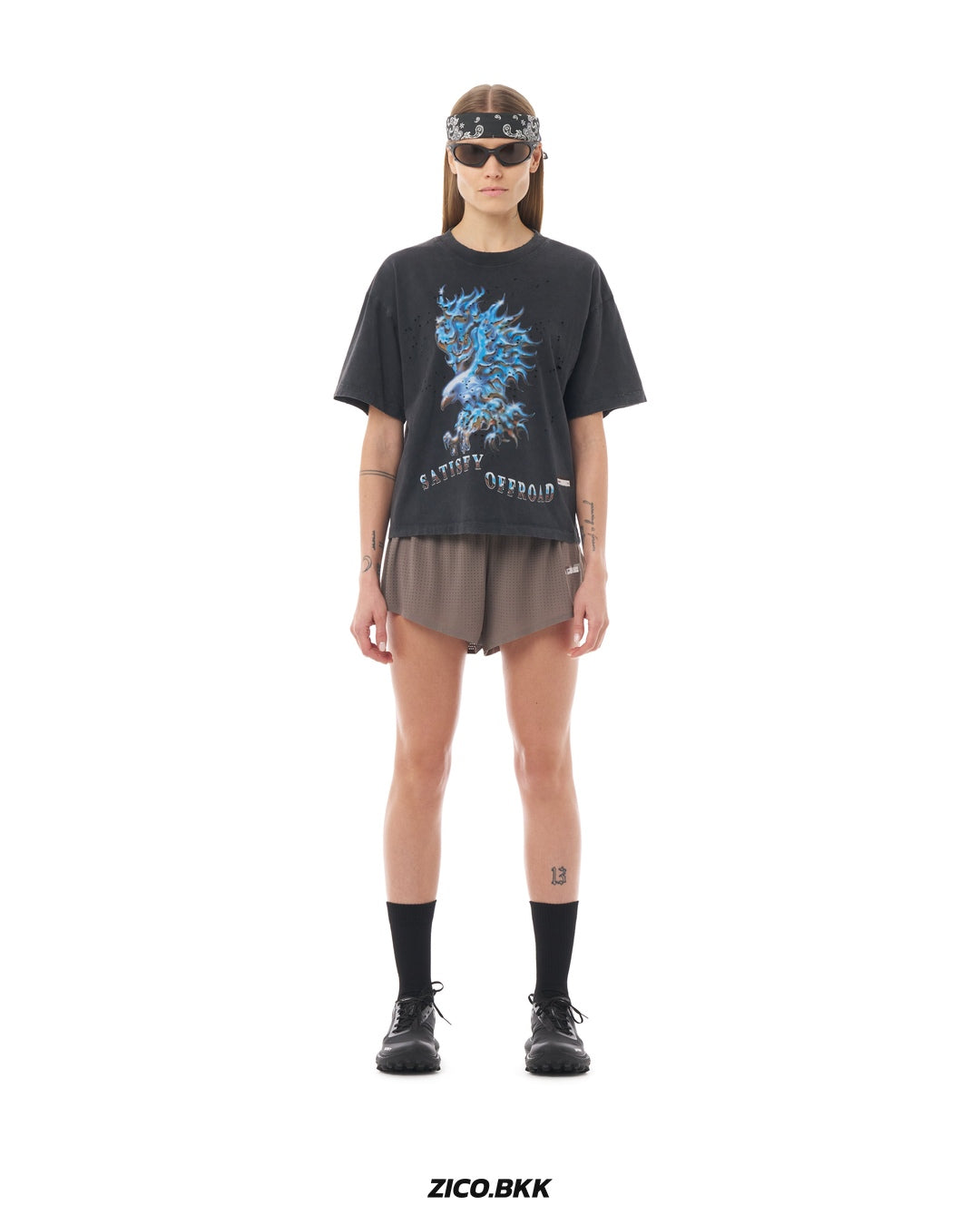 Satisfy Women's MothTech T-Shirt Aged Black — official source view 6