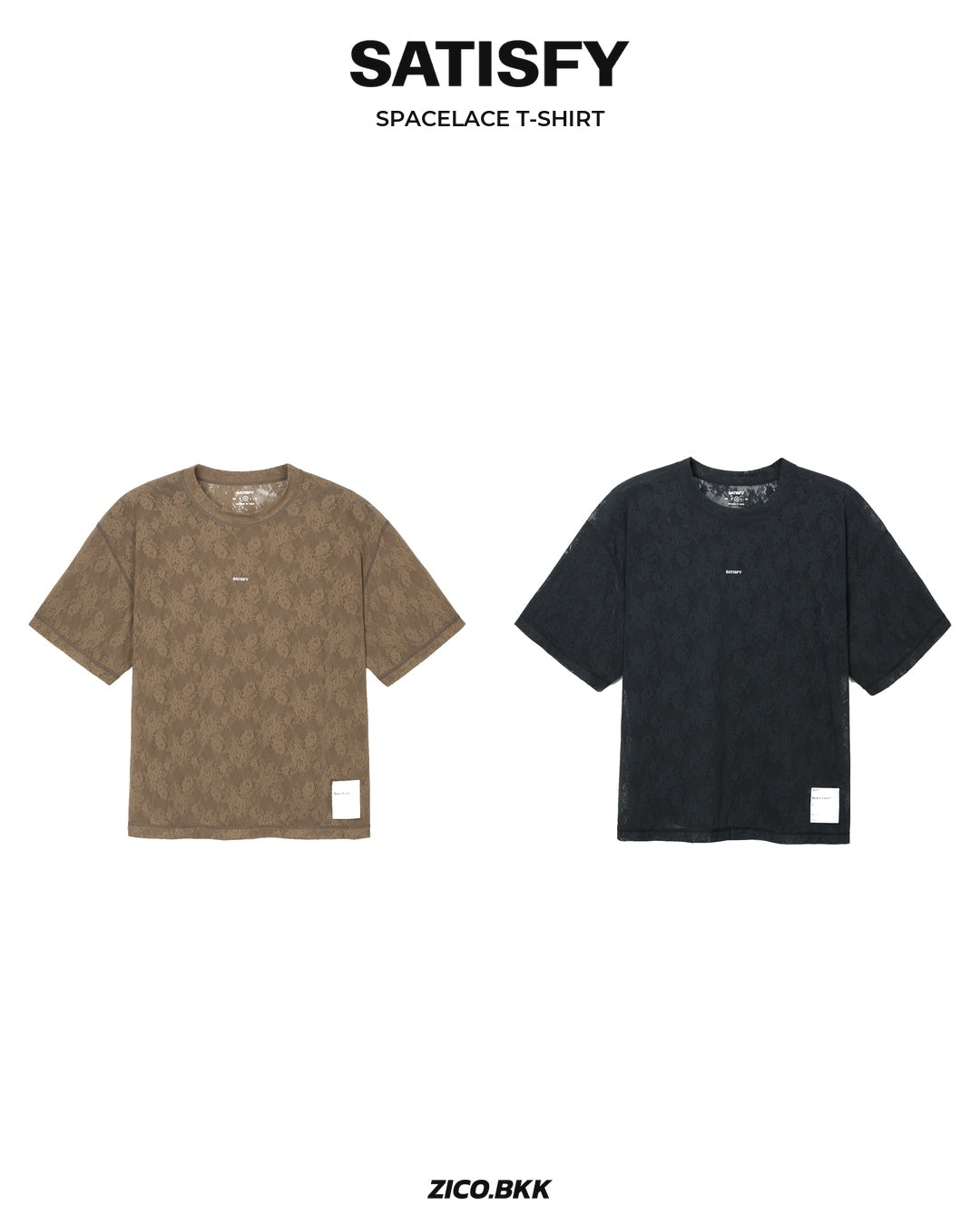 Satisfy SpaceLace T-Shirt — Shitake and Black — ZICO.BKK hero