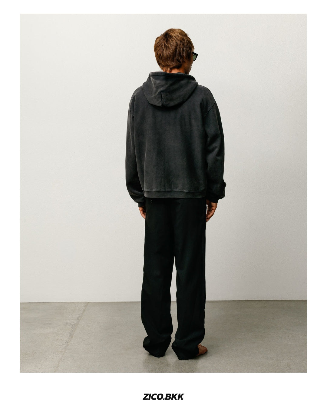 Stüssy Faded Graphic Zip Hoodie Washed Black — official source view 4